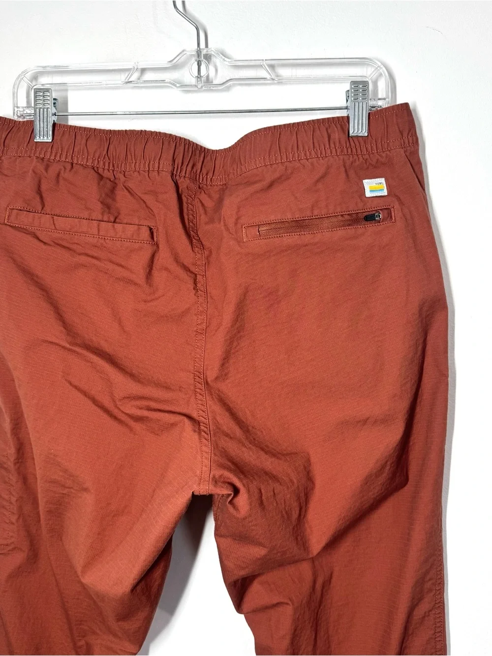 Vuori Ripstop Climber Pants Men L 34/32 Clay Red Zip Pocket Outdoor Hiking